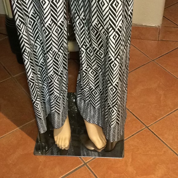 Black and white palazzo pants polyester spandex - Picture 5 of 6